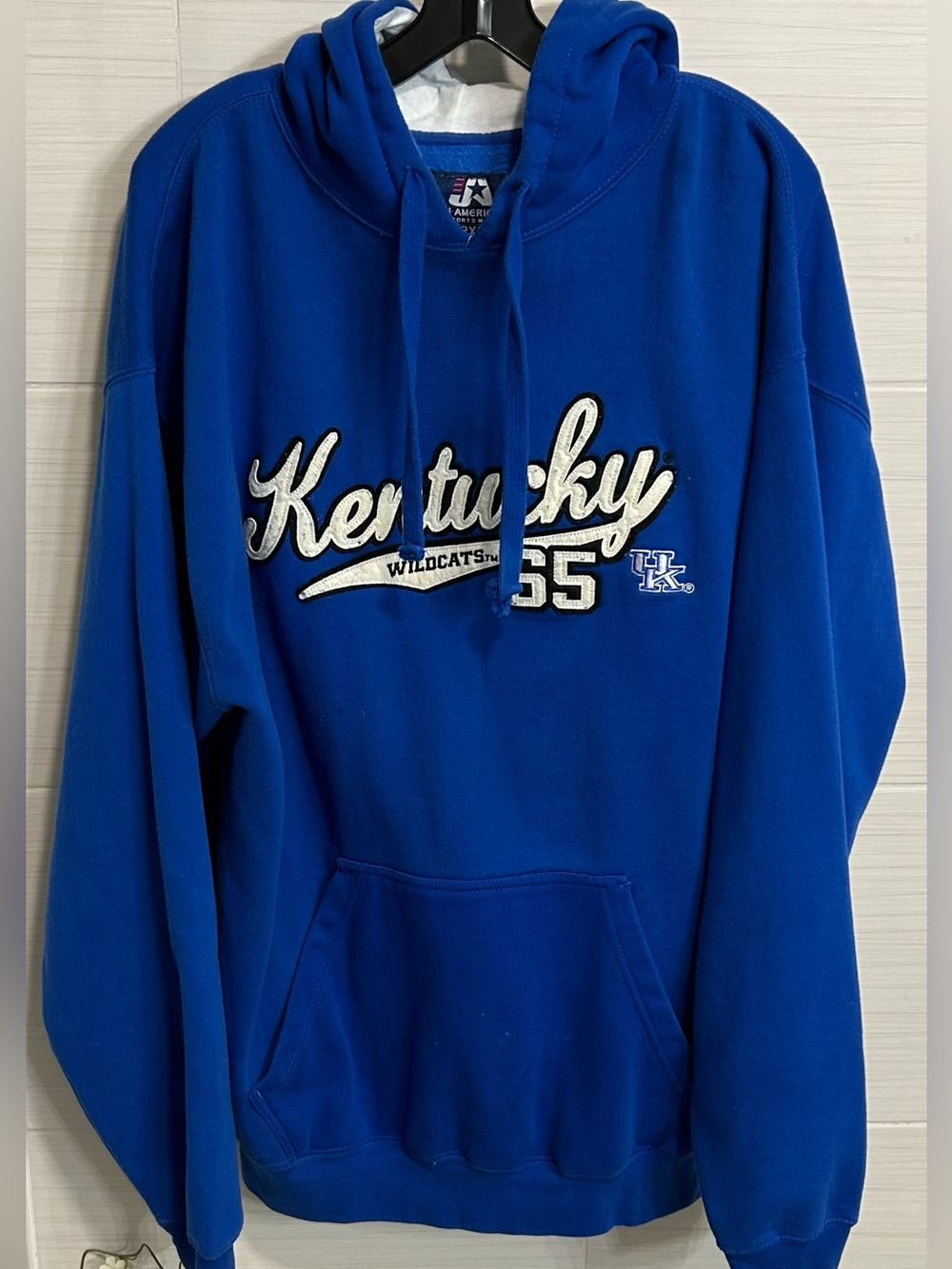 Kentucky Wildcats UK Sweatshirt  Blue Athletic Hoodie Embroidered, 2XL